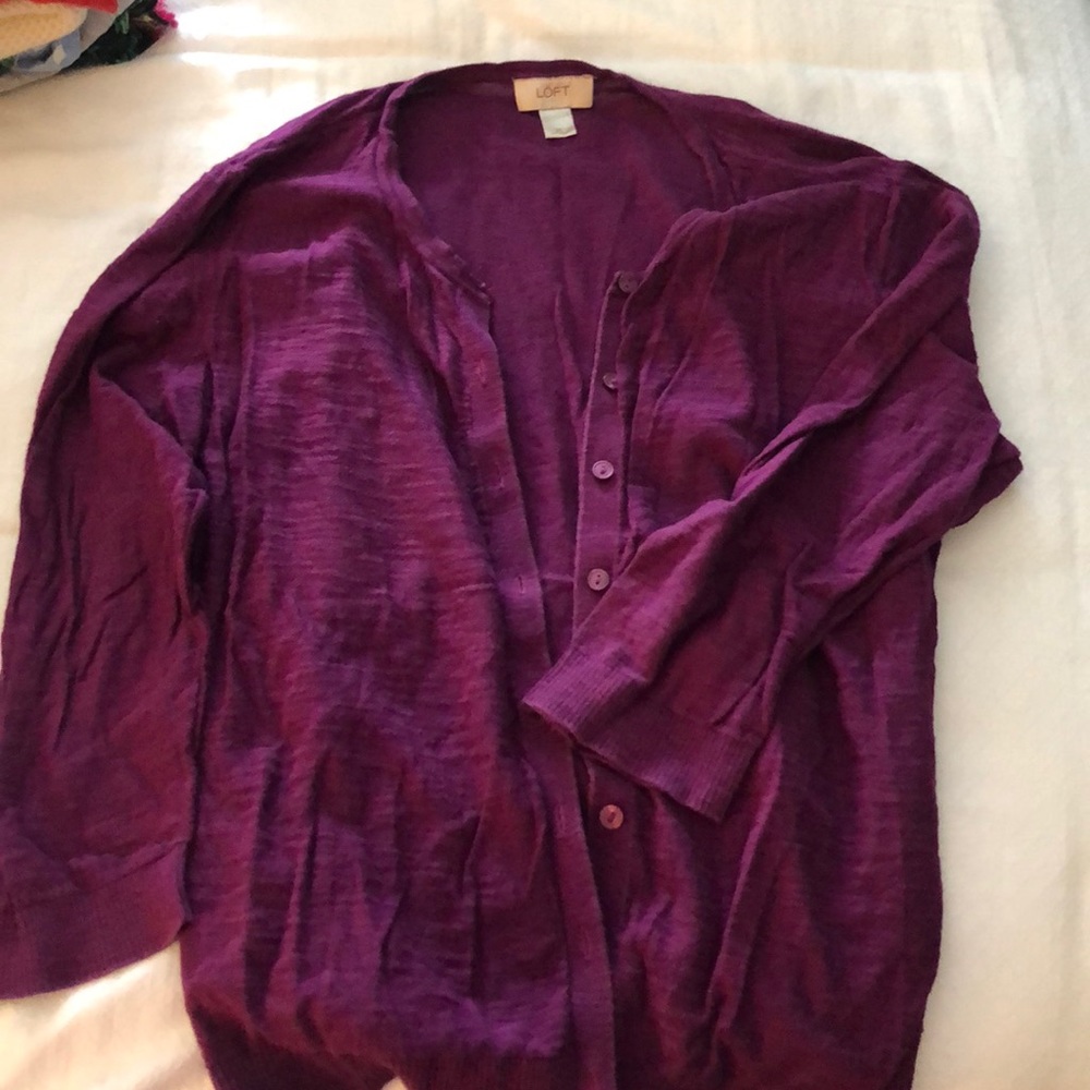 Loft purple cardigan